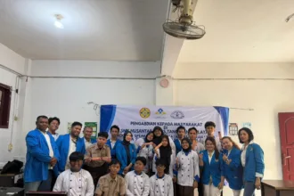 Program Speak Up yang digelar mahasiswa Program Studi Hukum Universitas Pamulang (Unpam) di SMKS Nusantara 1 Ciputat / Foto : Istimewa